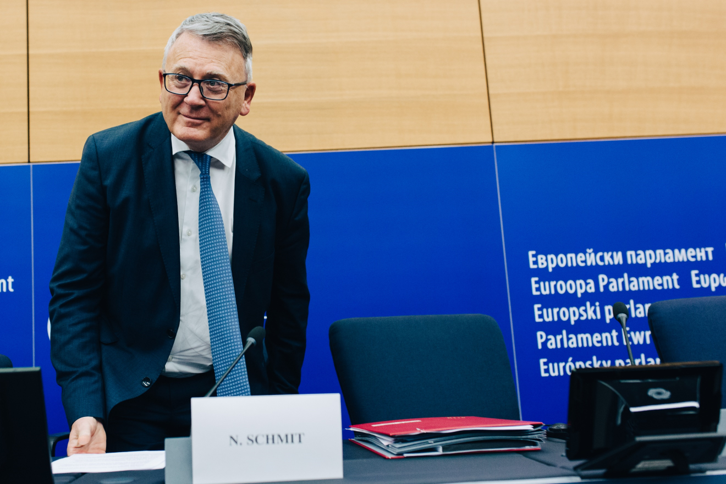 Työllisyydestä vastaava komissaari Nicolas Schmit komission tilaisuudessa 14. tammikuuta. Kuva: Euroopan unioni 2020