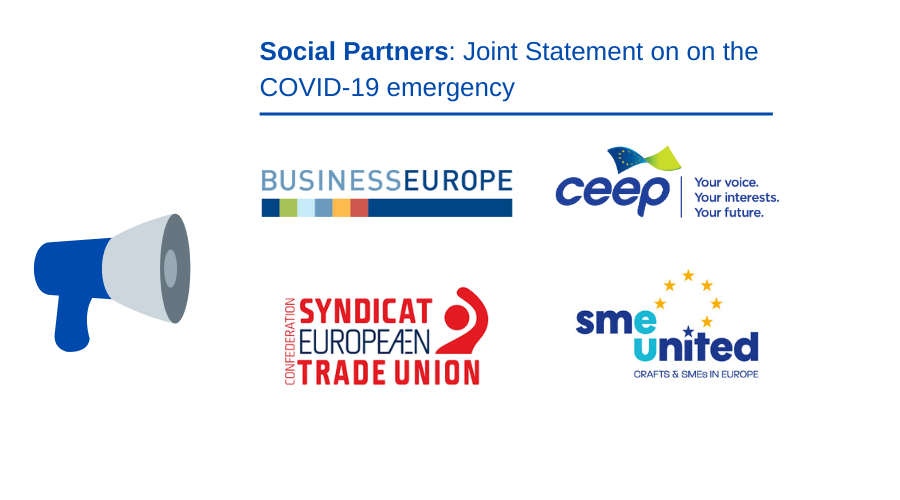 Social Partners: Joint Statement on the Covid-19 emergency